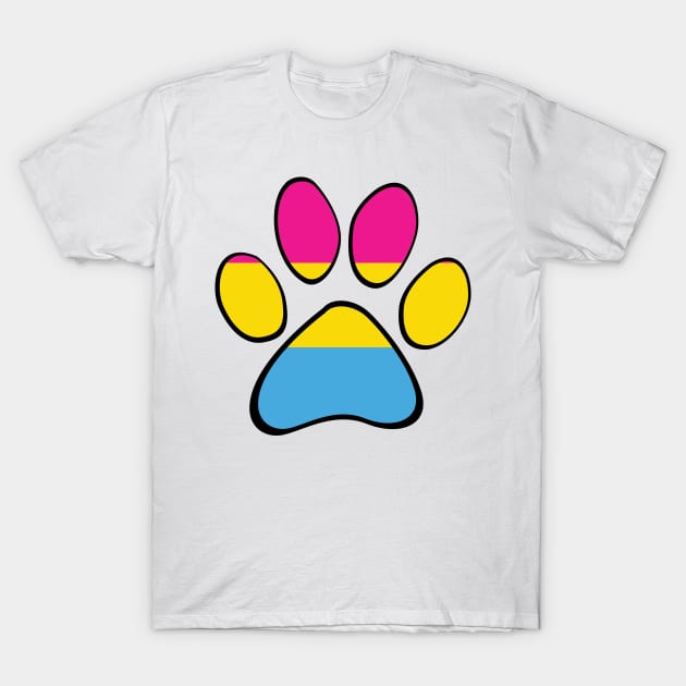 Pansexual Pride Paw T-Shirt by HyperOtterDesigns